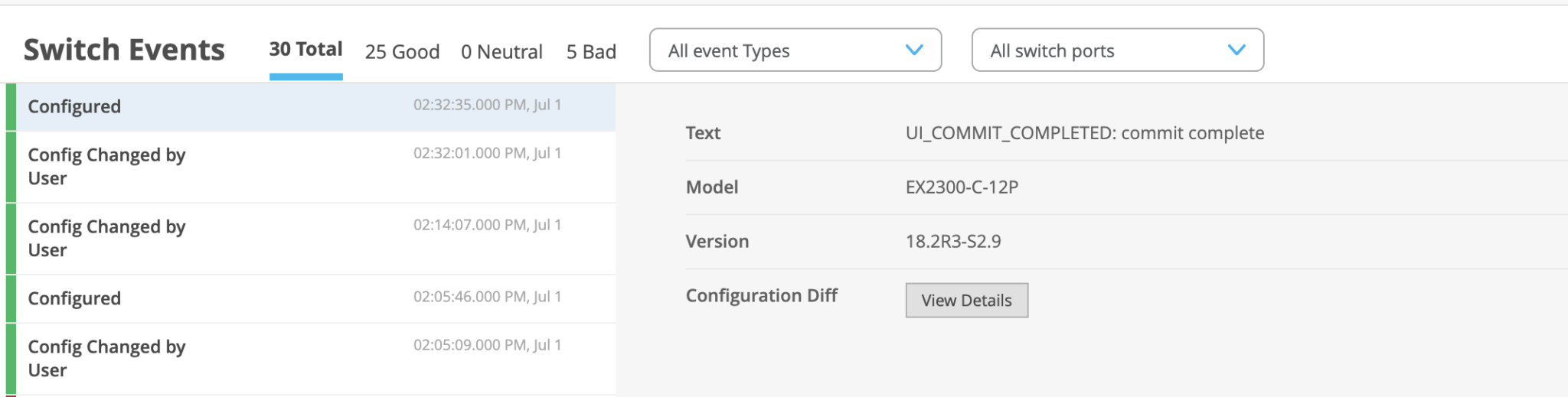 Deleting commands from Juniper switches Mist